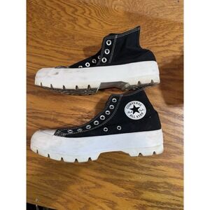 Converse All Star Lugged Platform Womens Size 9 Shoes Black White‎ - No Laces